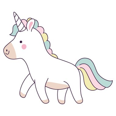 colored unicorn icon over white