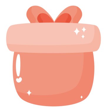 Pembe hediye kutusu beyaz üzerine