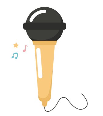 beyaz üzerine renkli mikrofon tasarımı