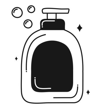 beyaz üzerine sabun şişesi tasarımı