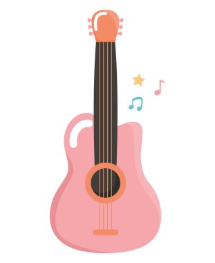 beyaz üzerine akustik gitar tasarımı