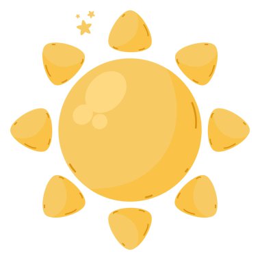 cute sun design over white
