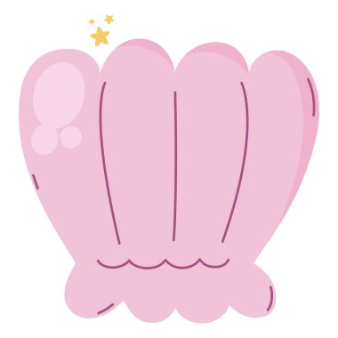 Pembe deniz tarakları beyaz üzerine dizayn