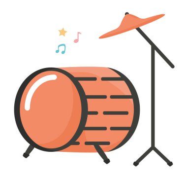 Beyaz yerine renkli davul çizimi