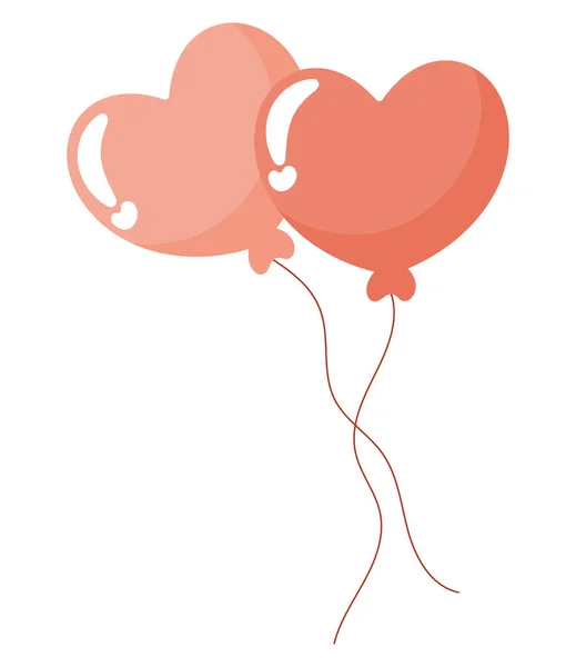 Heart Balloons Design White — Stockový vektor
