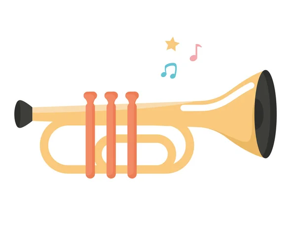 Colored Trumpet Design White — Stock Vector