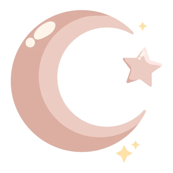 Islam Moon Design White — Stock Vector