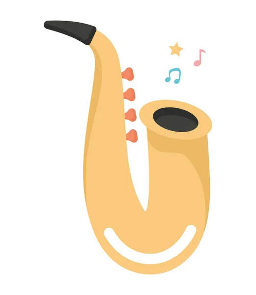 Barevný Saxofon Design Přes Bílou — Stockový vektor
