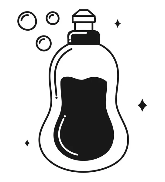 Jabón Botella Ilustración Sobre Blanco — Archivo Imágenes Vectoriales
