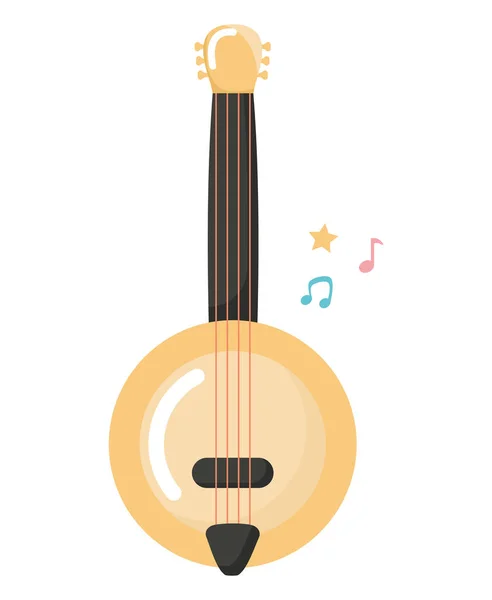 Design Banjo Coloré Sur Blanc — Image vectorielle