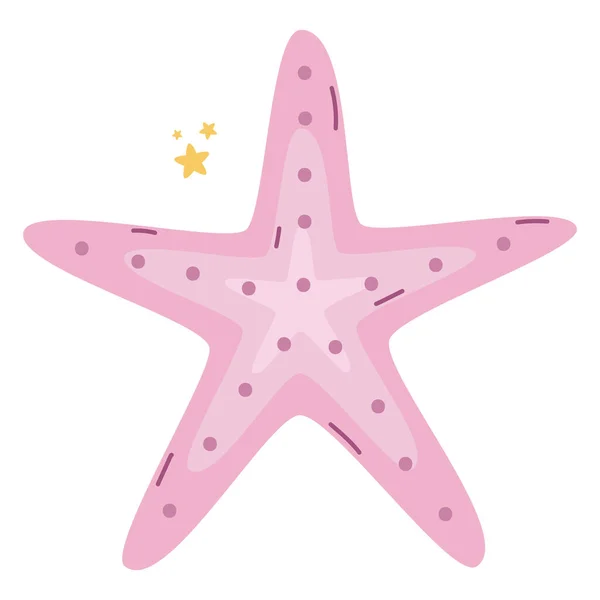 Розовая Морская Звезда Дизайн Над Белым — стоковый вектор