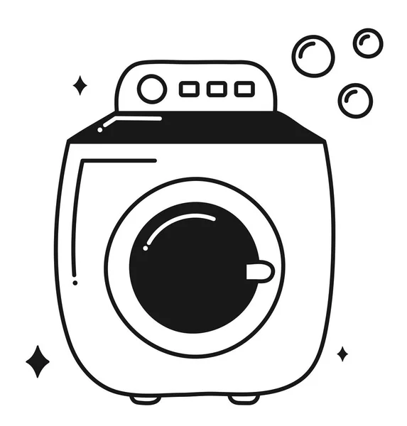 Ícone Máquina Lavar Sobre Branco — Vetor de Stock