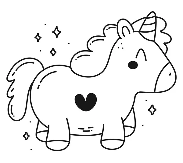 Cute Unicorn Design White — Stock Vector