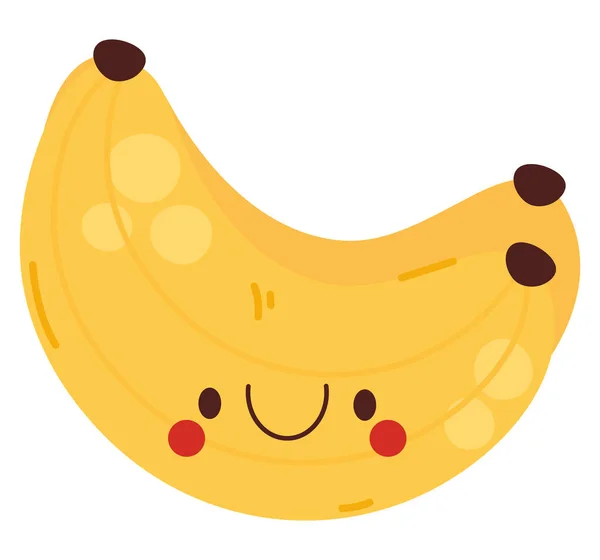 Kawaii香蕉在白色上的设计 — 图库矢量图片