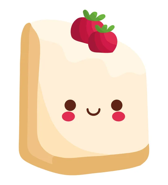 可爱的草莓饼干盖在白色的上面 — 图库矢量图片