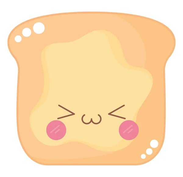 Kawaii面包的白色设计 — 图库矢量图片