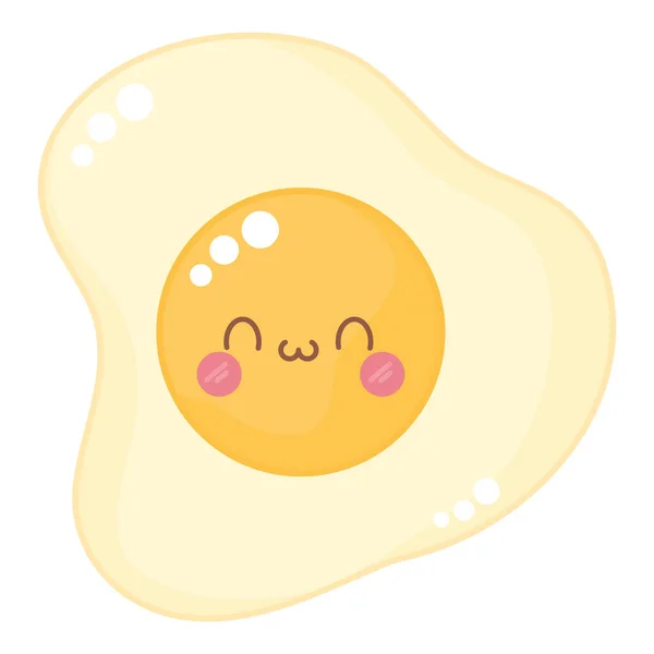 Kawaii Egg Design White — Stock Vector