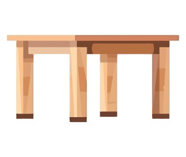 Modern masa illüstrasyonu beyaz üzerine