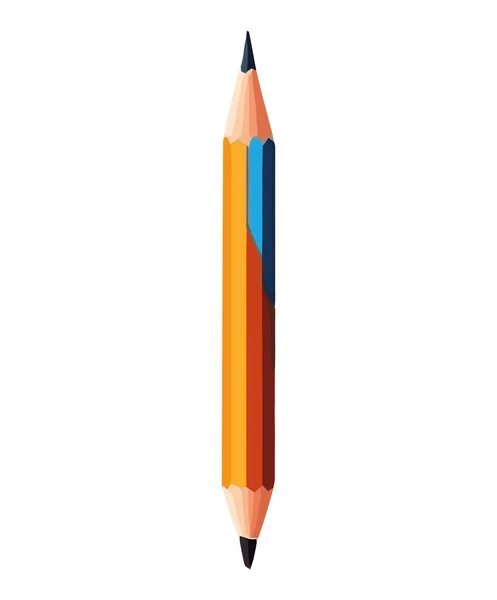 Crayon Jaune Design Pointu Sur Blanc — Image vectorielle
