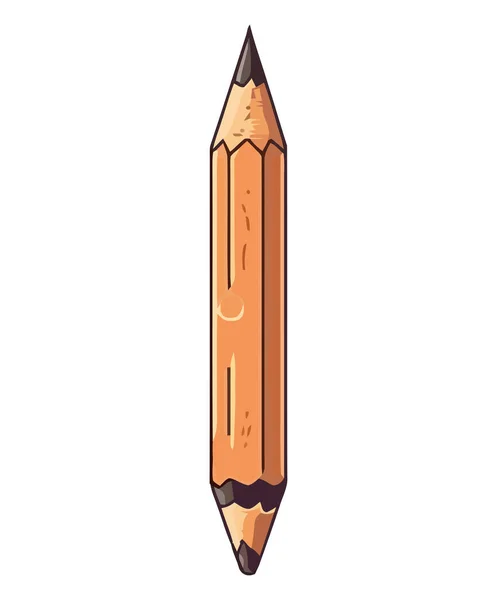 Scharfer Bleistift Kippt Über Weiß — Stockvektor