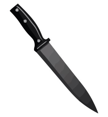 Keskin çelik bıçak beyaz üzerine antik hançer tehlike sembolü