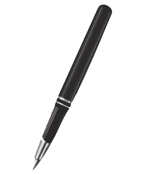 Λαμπερό Μαύρο Στυλό Σχεδιασμό Πάνω Από Λευκό — Διανυσματικό Αρχείο