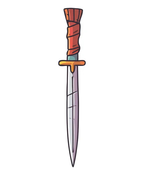 古老的武士剑锋利的钢剑 危险笼罩着白衣 — 图库矢量图片