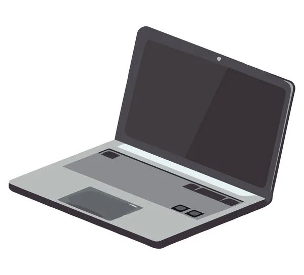 Modern Gray Laptop Design White — Stock Vector