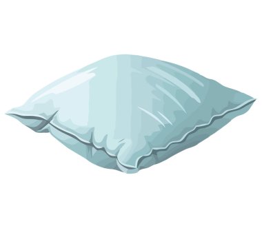 Beyaz üzerinde uyumak için yumuşak mavi yastık tasarımı