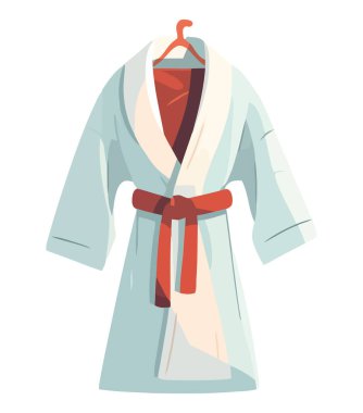 Beyaz üzerine moda bornoz çizimi