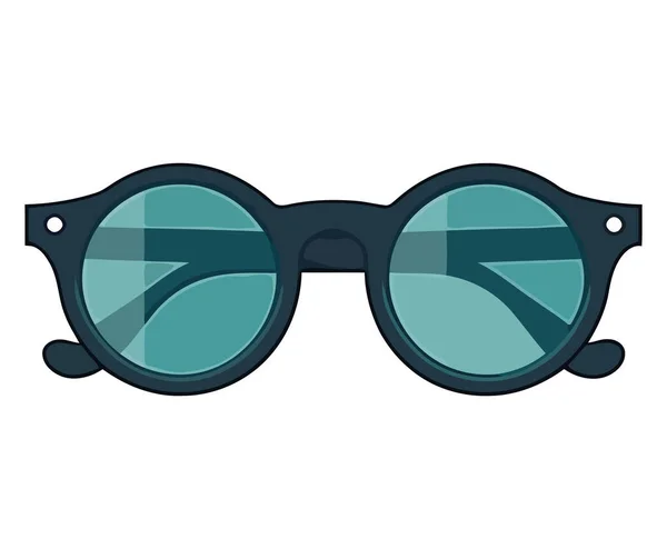 Çizgi Film Güneş Gözlükleri Mavi Üzerine Beyaz — Stok Vektör
