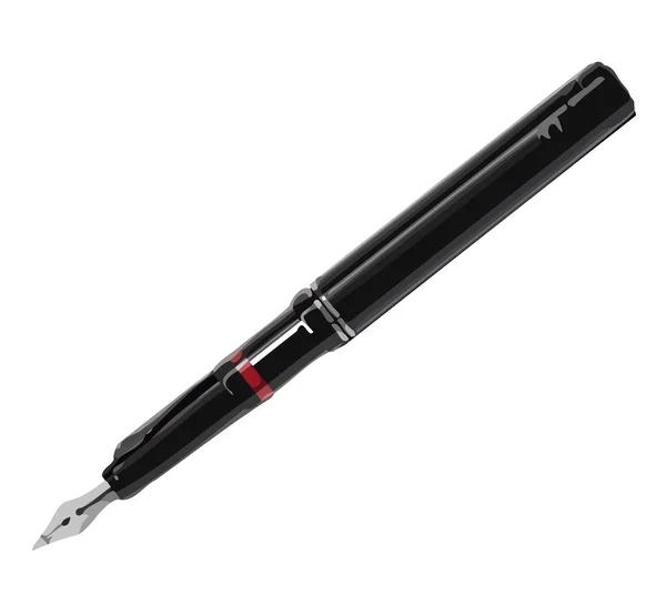 Στυλό Μαύρο Nib Πάνω Από Λευκό — Διανυσματικό Αρχείο