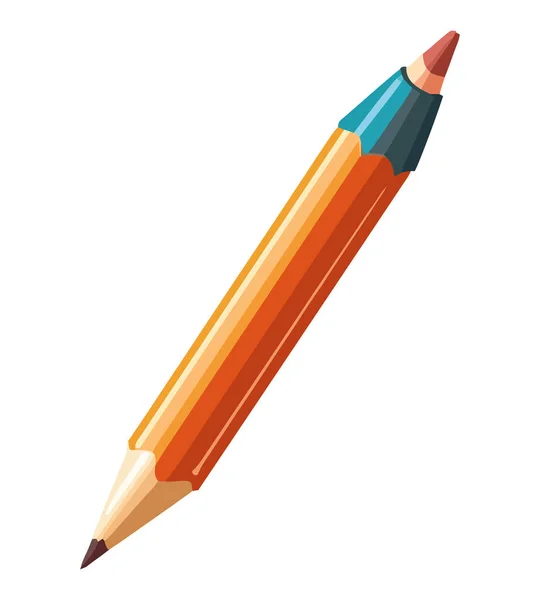 Żółty Ołówek Ostry Nad Białym — Wektor stockowy