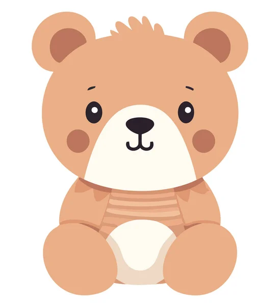 Smiling Teddy Bear Toy Design White — Stock Vector