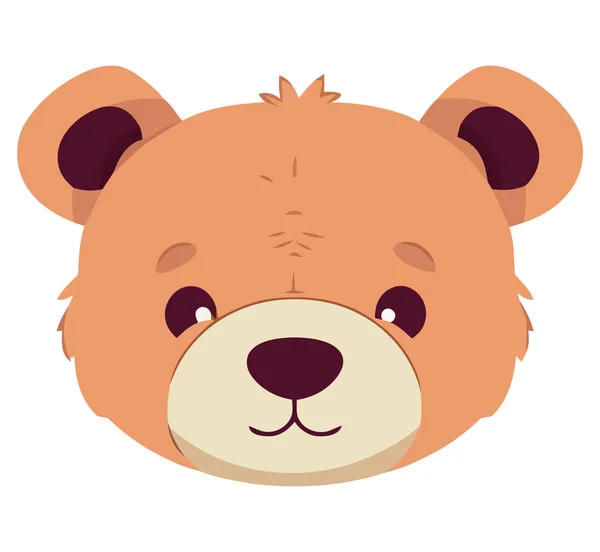 泰迪熊玩具脸谱画过白色 — 图库矢量图片