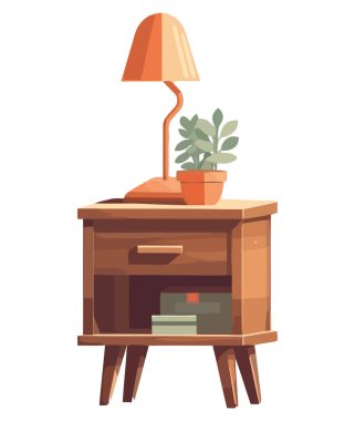 Beyaz üzerine ahşap rafta modern ev dekorasyonu.