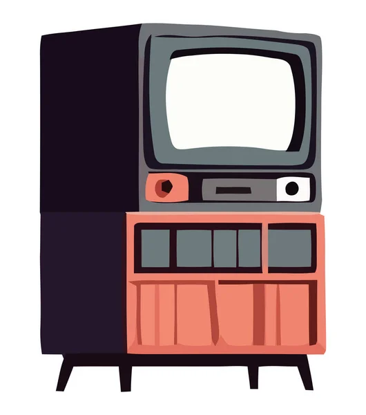 Παλιός Σχεδιασμός Τηλεόρασης Πάνω Από Λευκό — Διανυσματικό Αρχείο