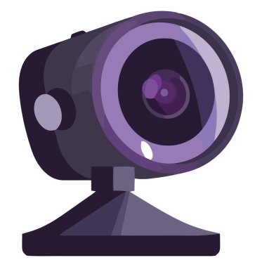 Beyazın üstünde modern bir kamera