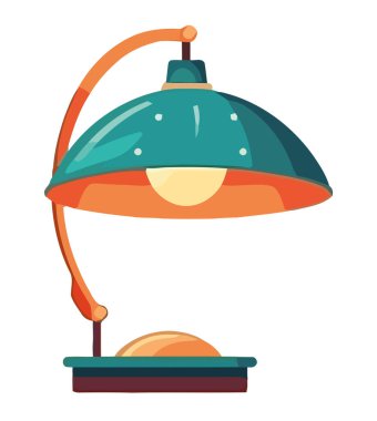 Beyaz üzerine antika masa feneri çizimi