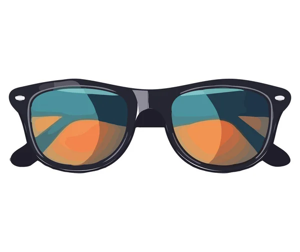 Óculos Moda Refletem Elegância Verão Sobre Branco — Vetor de Stock