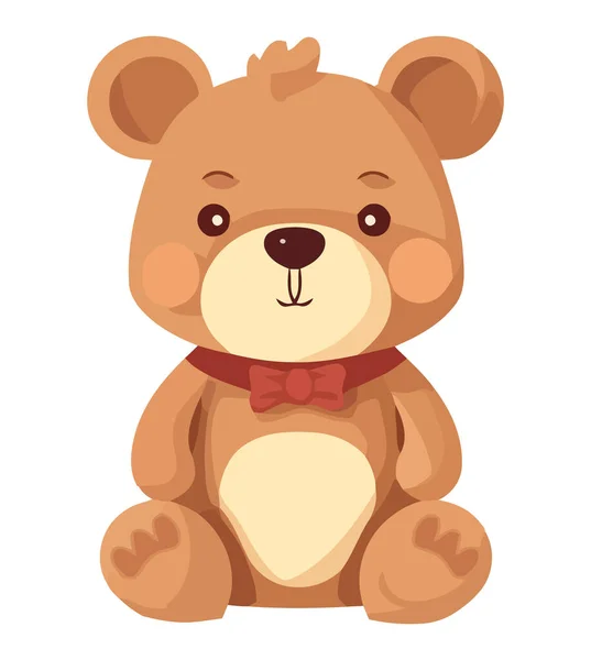 Грайливий Плюшевий Ведмідь Іграшка Над Білим — стоковий вектор