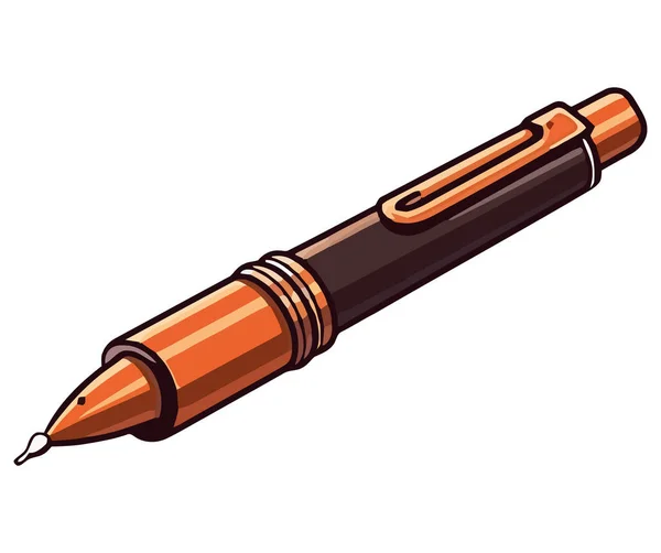 Metallic Pen Design Illustration Über Weiß — Stockvektor