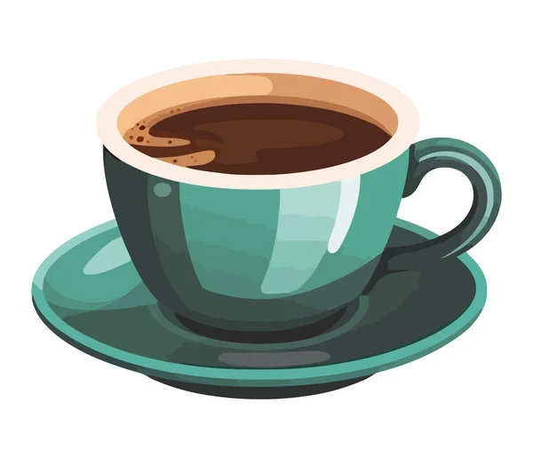 Cappuccino Quente Uma Caneca Isolada Sobre Branco — Vetor de Stock