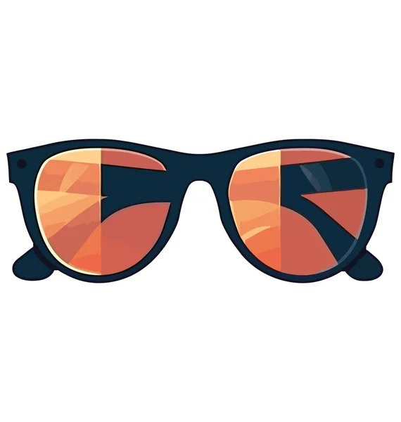 Zarif Güneş Gözlükleri Beyaz Yerine Yaz Modasını Yansıtıyor — Stok Vektör