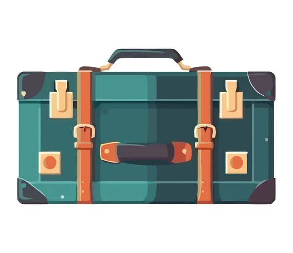 Illustration Vectorielle Valise Cuir Antique Sur Blanc — Image vectorielle