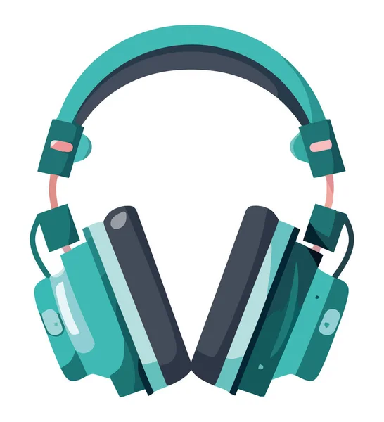 Headphones Blue White — Stock Vector