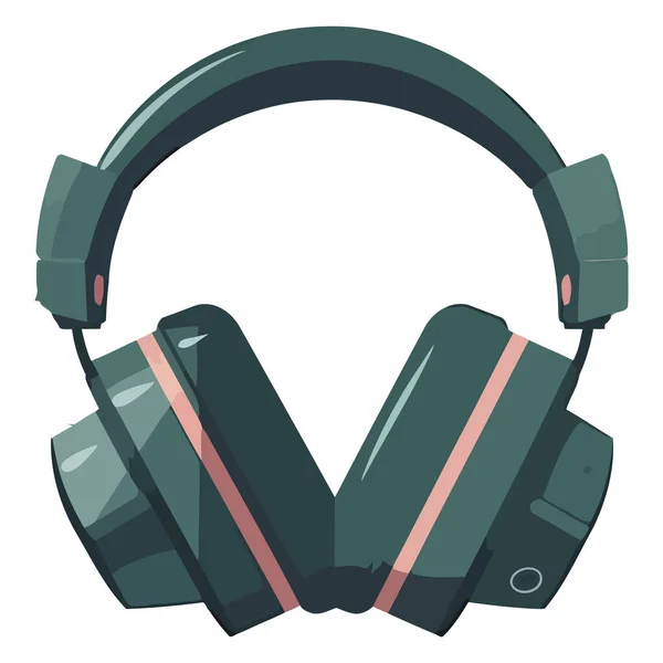 Headphones Modernos Design Cinza Sobre Branco — Vetor de Stock