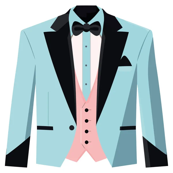 Homme Affaires Costume Bleu Veste Succès Sur Blanc — Image vectorielle