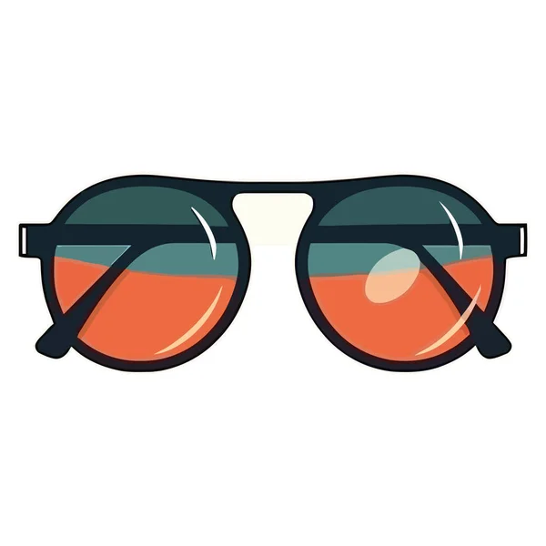 Óculos Sol Modernos Simbolizam Moda Verão Diversão Sobre Branco — Vetor de Stock