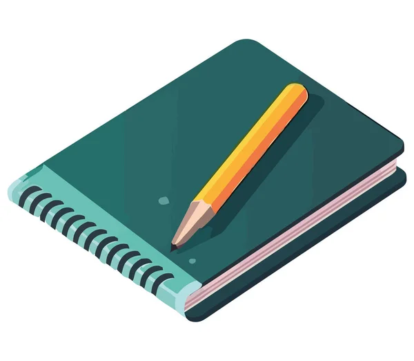 Notebook Pencil White — Stock Vector